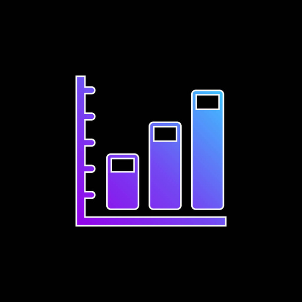 Ascending Business Stats Graphic blue gradient vector icon - Vector, Image
