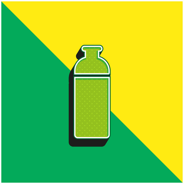 Bouteille Logo vectoriel 3d moderne vert et jaune - Vecteur, image