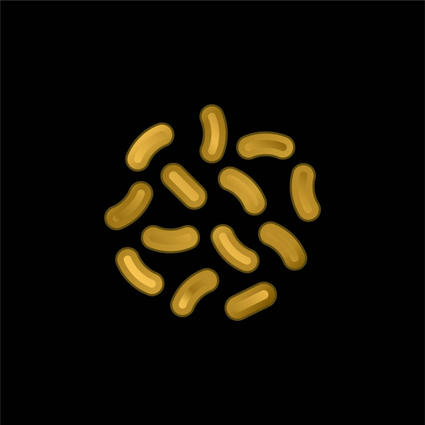 Bacteria gold plated metalic icon or logo vector - Vector, Image