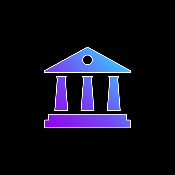 Banco azul gradiente vector icono - Vector, imagen