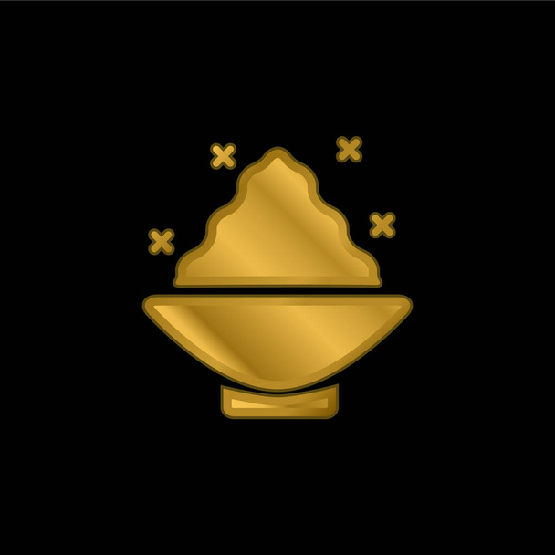 Baño Salt chapado en oro icono metálico o logo vector - Vector, imagen