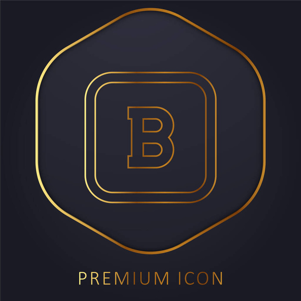 Botón en negrita línea de oro logotipo premium o icono - Vector, imagen