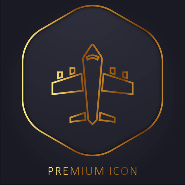Логотип або значок золотої лінії літака
 - Вектор, зображення