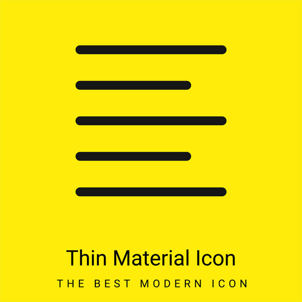 Aligner l'icône minimale gauche du matériau jaune vif - Vecteur, image