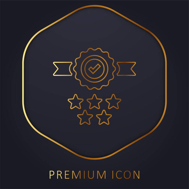 Badge linea dorata logo premium o icona - Vettoriali, immagini
