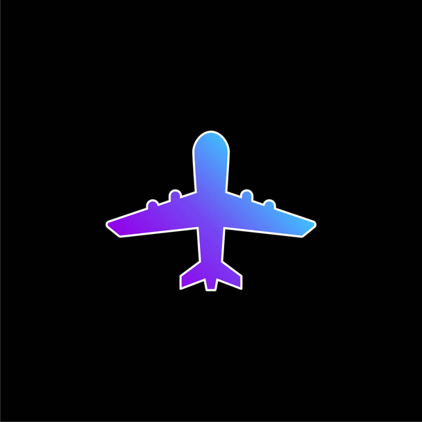 Repülőgép felfelé kék gradiens vektor ikon - Vektor, kép
