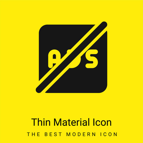 Ad Block minimaal helder geel materiaal icoon - Vector, afbeelding