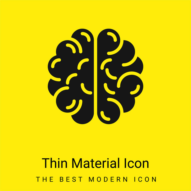 Gehirn minimal leuchtend gelbes Materialsymbol - Vektor, Bild