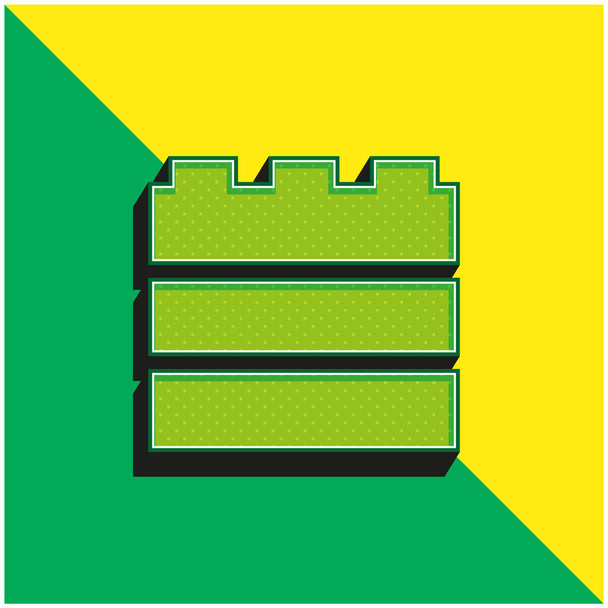 Bloques verde y amarillo moderno vector 3d icono del logotipo - Vector, Imagen