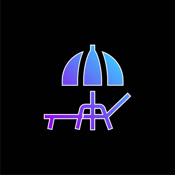 Parapluie de plage bleu dégradé icône vectorielle - Vecteur, image
