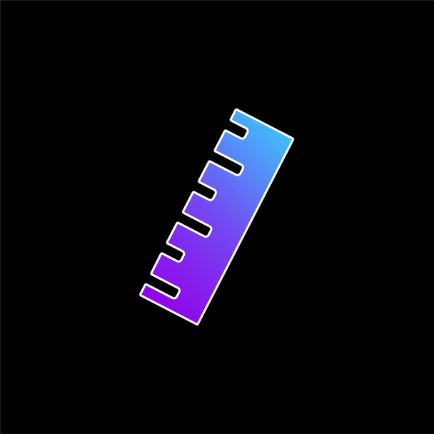 Ícone de vetor gradiente azul Ruler preto - Vetor, Imagem