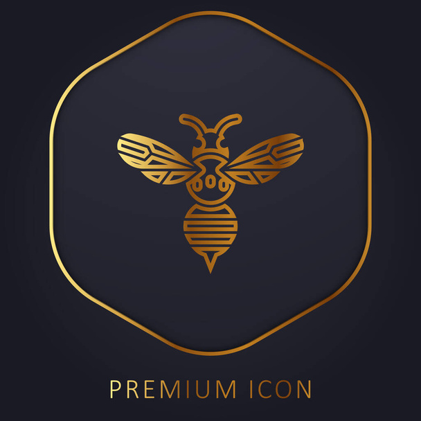 Бджола золота лінія преміум логотип або значок
 - Вектор, зображення
