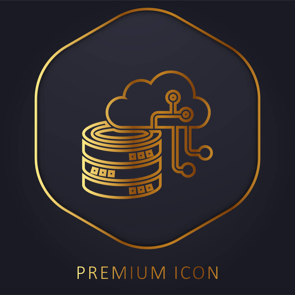 Inteligência artificial linha dourada logotipo premium ou ícone - Vetor, Imagem