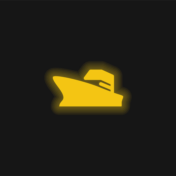Pancernik żółty świecący neon ikona - Wektor, obraz