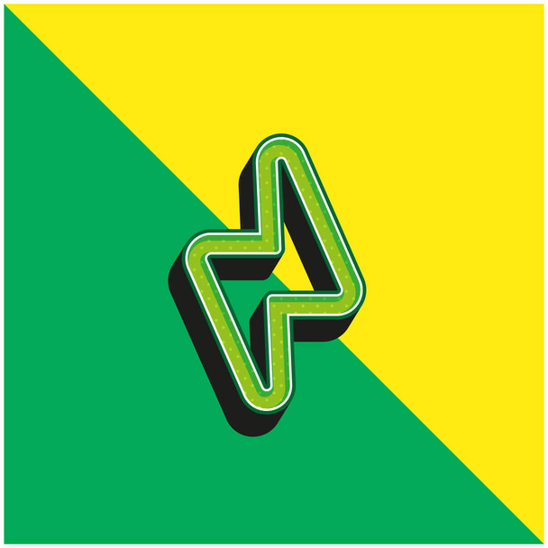 Bolzenumriss Grünes und gelbes modernes 3D-Vektorsymbol-Logo - Vektor, Bild