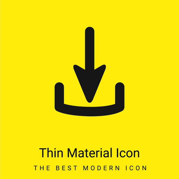 Arrow mínimo ícone material amarelo brilhante - Vetor, Imagem