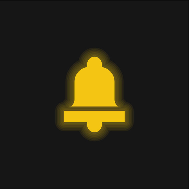 Icône néon jaune cloche - Vecteur, image