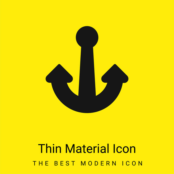 Boot Anker minimaal helder geel materiaal icoon - Vector, afbeelding