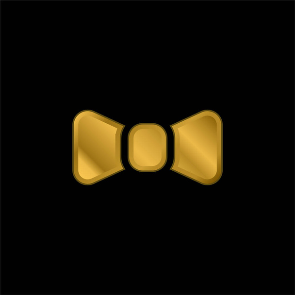 Corbata de lazo chapado en oro icono metálico o logo vector - Vector, Imagen