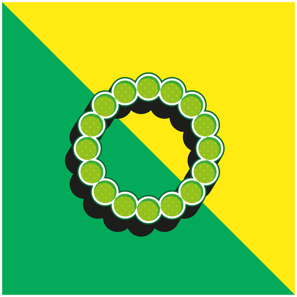 Bracelet Logo vectoriel 3d moderne vert et jaune - Vecteur, image