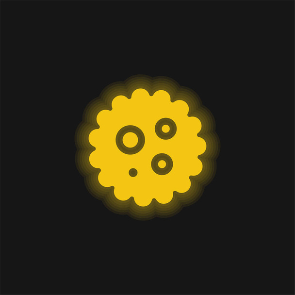 Bacterium κίτρινο λαμπερό νέον εικονίδιο - Διάνυσμα, εικόνα