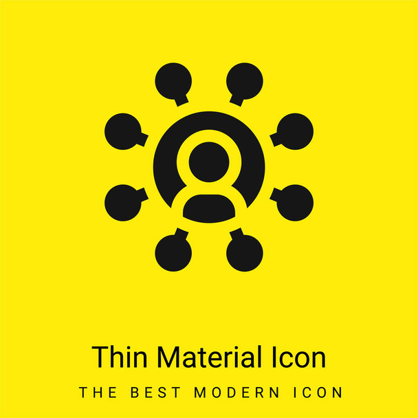 Affiliate minimal bright yellow material icon - Vector, Image