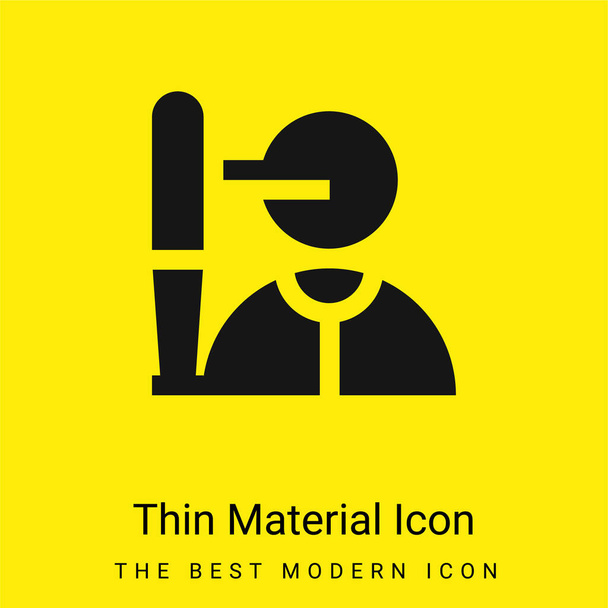 Batter minimal bright yellow material icon - Vector, Image