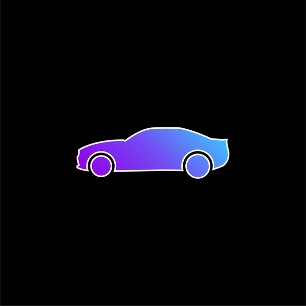 Fekete Big Car Side View kék gradiens vektor ikon - Vektor, kép