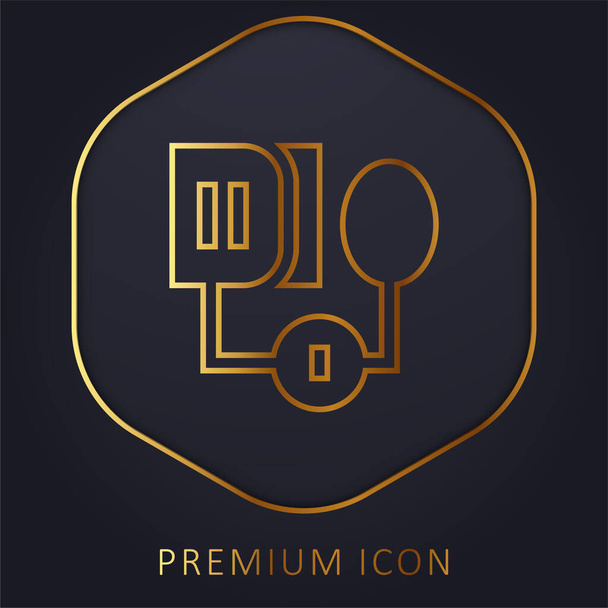 Bloeddrukmeter gouden lijn premium logo of pictogram - Vector, afbeelding