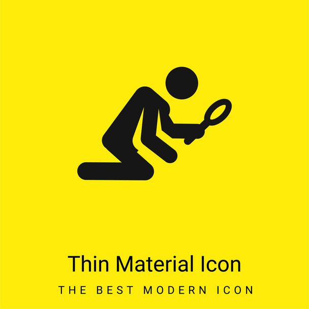 Archeologist minimal bright yellow material icon - Vector, Image