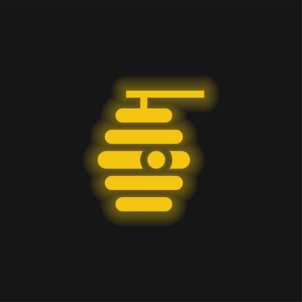 Bijengeel gloeiend neon icoon - Vector, afbeelding