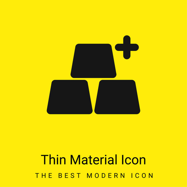 Aggiungi oggetti icona minimale materiale giallo brillante - Vettoriali, immagini