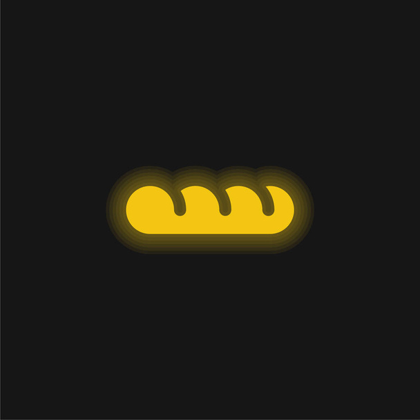 Baguette yellow glowing neon icon - Vector, Image