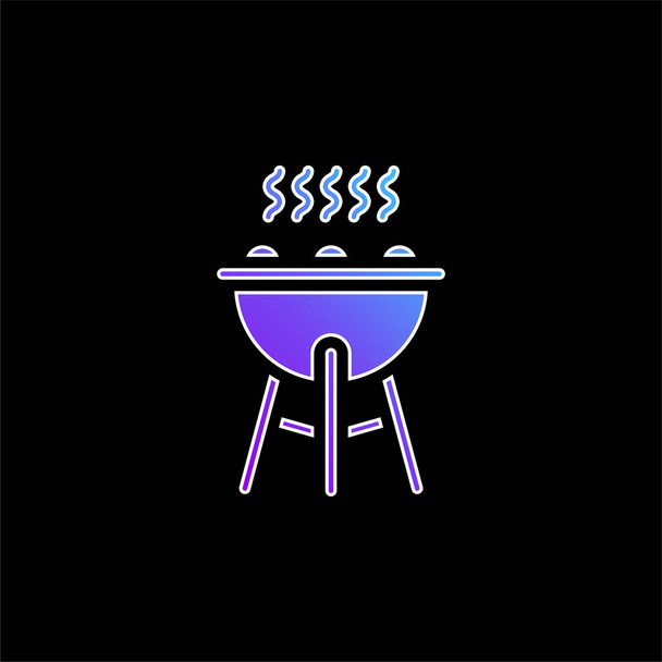 Barbacoa Grill icono vector gradiente azul - Vector, imagen