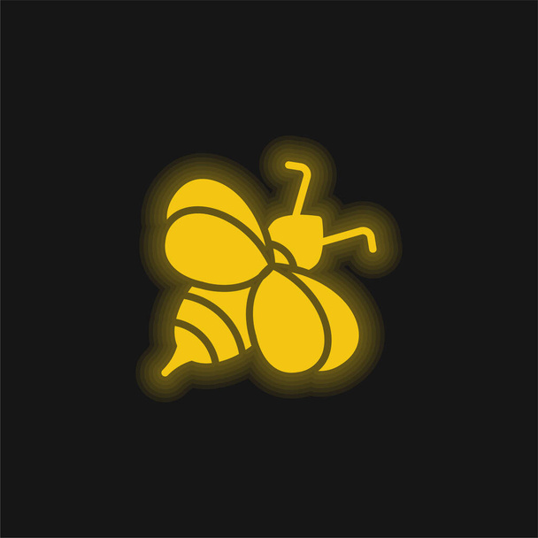 Arı sarısı parlak neon simgesi - Vektör, Görsel