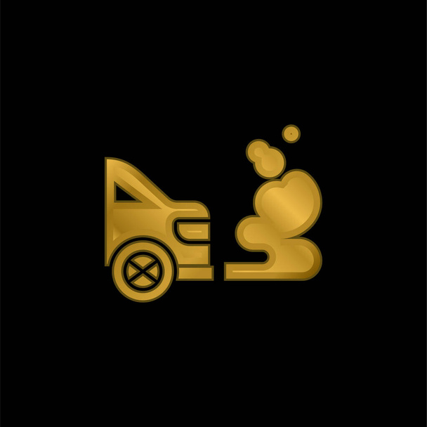 Zanieczyszczenie powietrza złocone metaliczna ikona lub wektor logo - Wektor, obraz