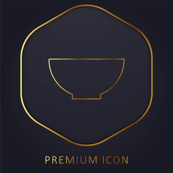 Bowl línea de oro logotipo premium o icono - Vector, imagen