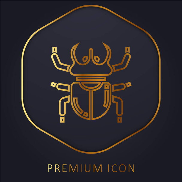 Bogár arany vonal prémium logó vagy ikon - Vektor, kép