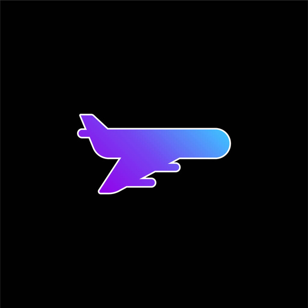 Icona vettore gradiente blu aeroplano - Vettoriali, immagini