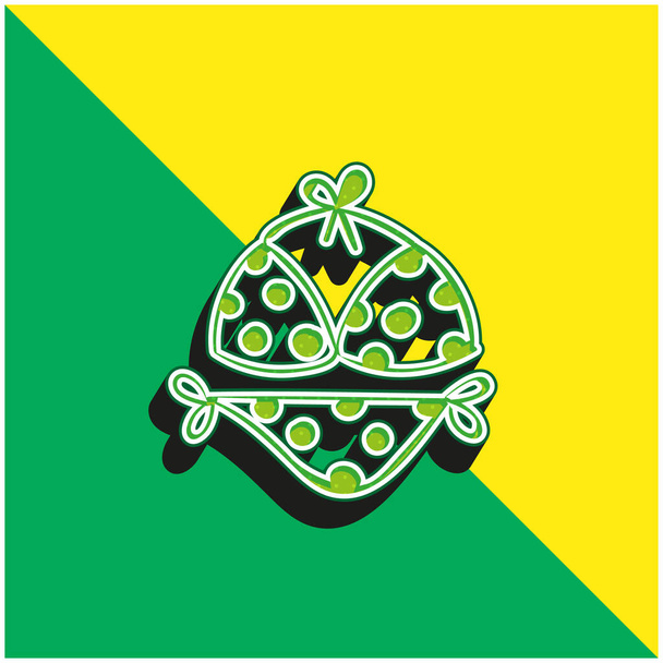 Bikini Green and yellow modern 3d vector icon logo - Vector, Image