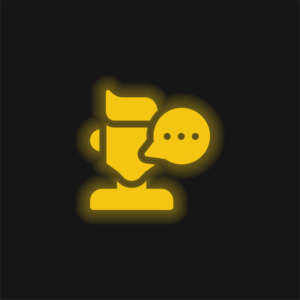 Blogger yellow glowing neon icon - Vector, Image