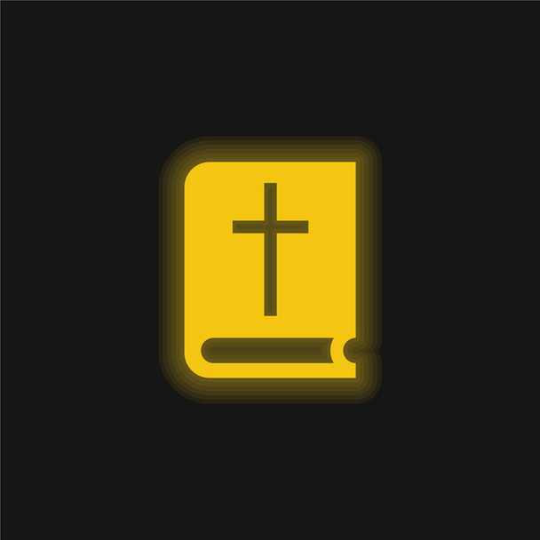 La Bibbia giallo icona al neon incandescente - Vettoriali, immagini