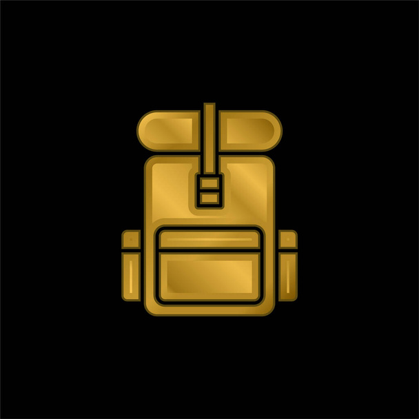Rucksack vergoldet metallisches Symbol oder Logo-Vektor - Vektor, Bild
