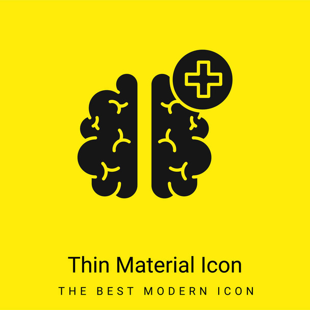 Hersenen minimaal helder geel materiaal icoon - Vector, afbeelding