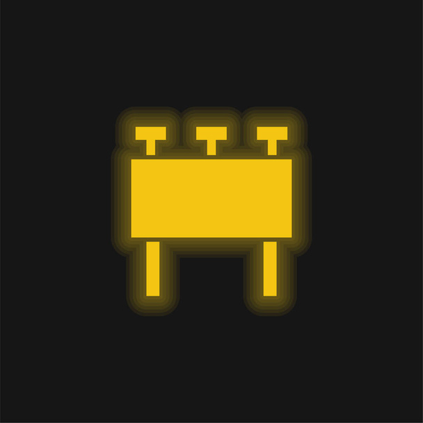 Білборд жовтий сяючий неоновий значок
 - Вектор, зображення