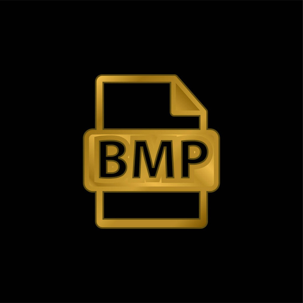 BMP Dateiformat Symbol vergoldet metallisches Symbol oder Logo-Vektor - Vektor, Bild