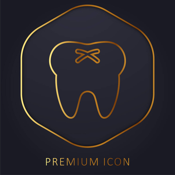 Big Tooth gouden lijn premium logo of pictogram - Vector, afbeelding