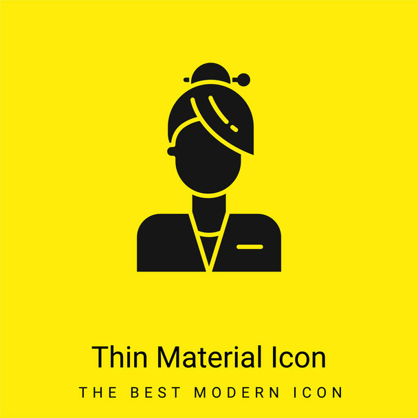 Assistente mínimo ícone material amarelo brilhante - Vetor, Imagem