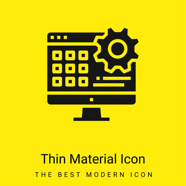 Application minimale icône de matériau jaune vif - Vecteur, image