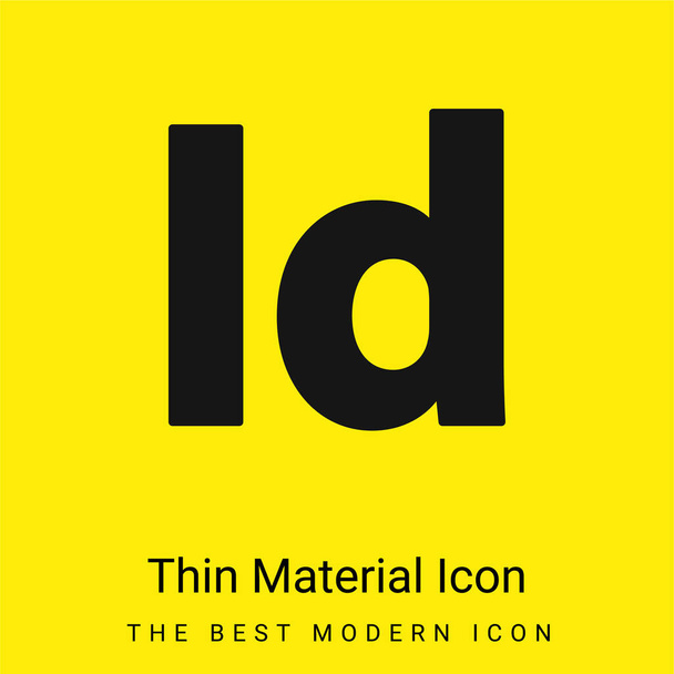 Icône matérielle jaune vif minimale Adobe Indesign - Vecteur, image
